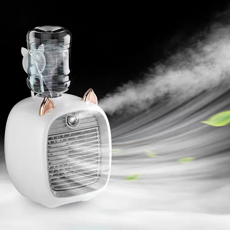 Cute Cat Mini Air Cooler Mist Fan with Water Tank