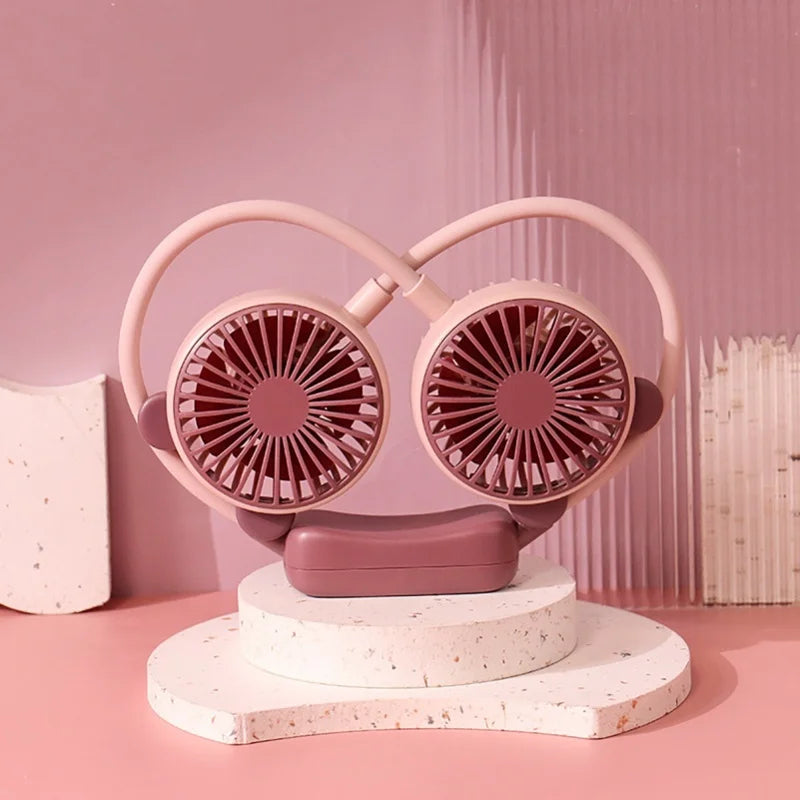 Two Wind Rechargeable Neck Fan