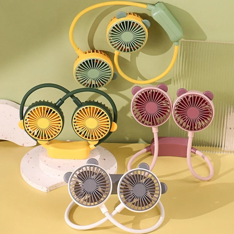 Two Wind Rechargeable Neck Fan