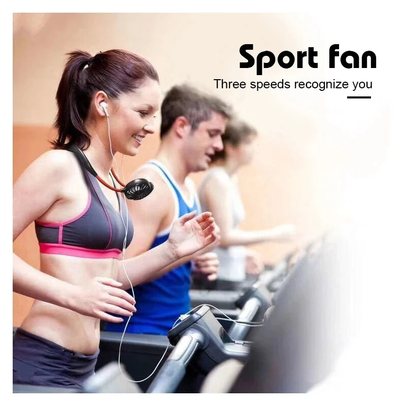 Rechargeable Double Wind Neck Fan