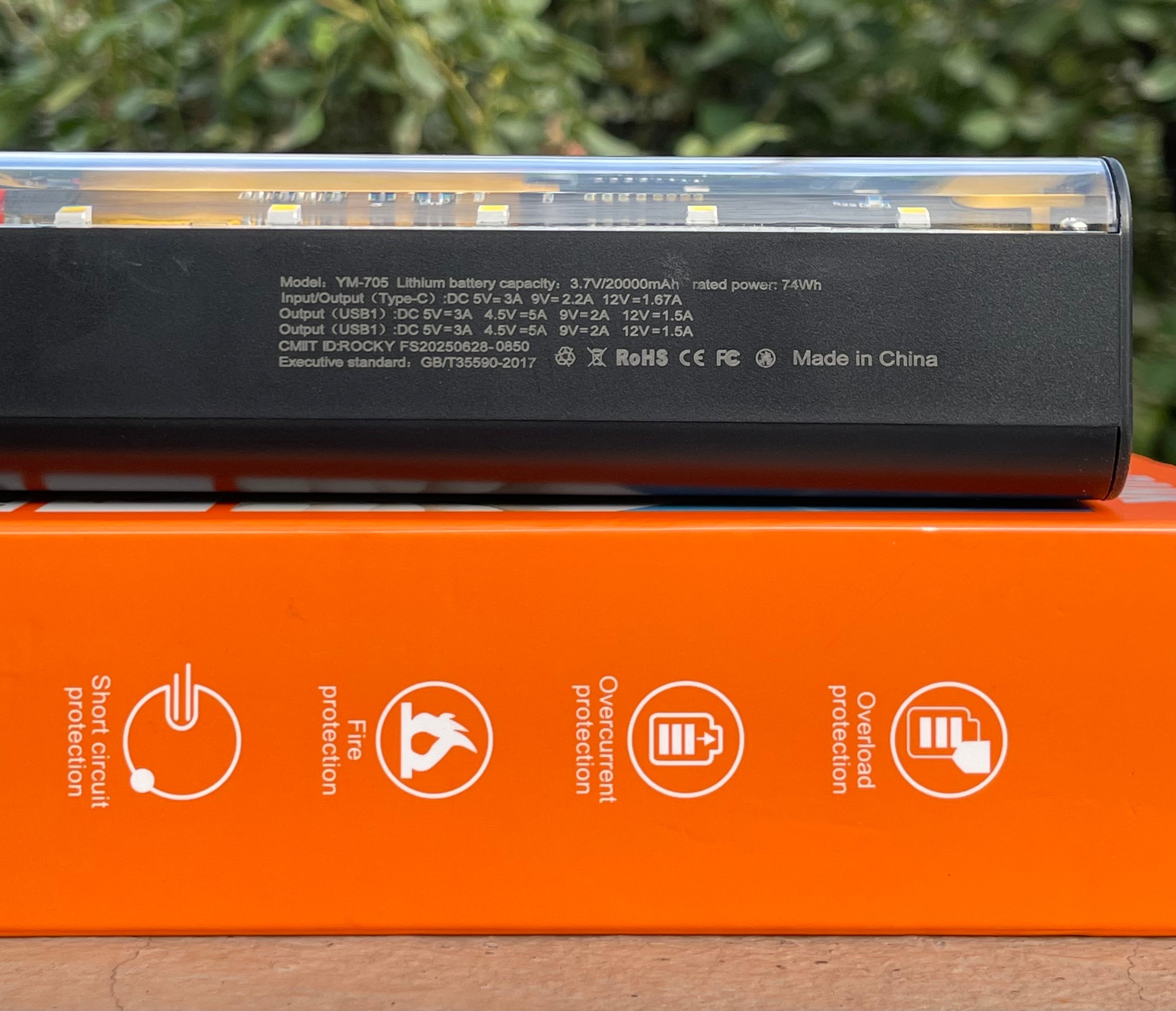 Premium Transparent Power Bank 20000mAh – Quick Charge 3.0 & Type-C PD