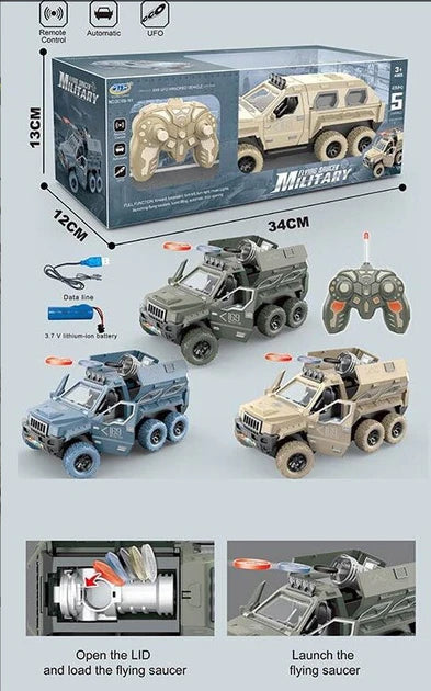 Flying Disc Saucer Military Army Remote Control Jeep