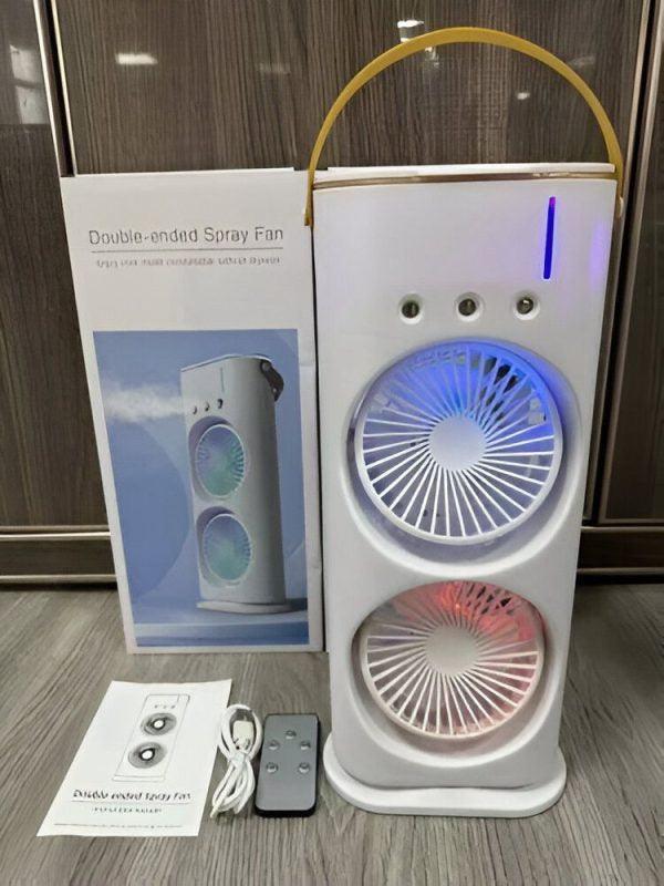 Electric Mist Fan - Dual Spray with Automatic Rotation and Lighting Effects