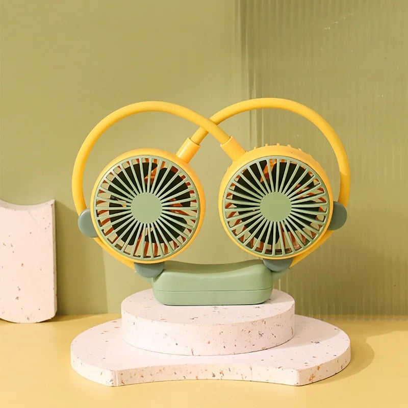 Two Wind Rechargeable Neck Fan
