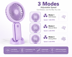 Mini USB Rechargeable Fan – 3 Speed Modes, Handheld & Desktop Stand Fan
