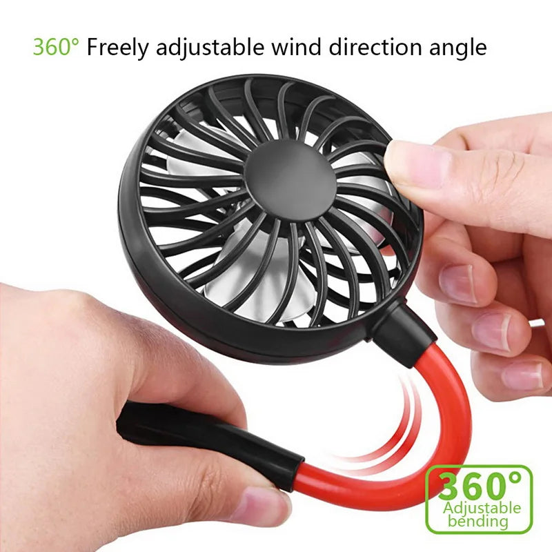 Rechargeable Double Wind Neck Fan