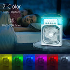 Portable Air Conditioner Fan, Mini Evaporative Air Cooler with 7 Colors LED Lights.