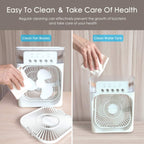 Portable Air Conditioner Fan, Mini Evaporative Air Cooler with 7 Colors LED Lights.