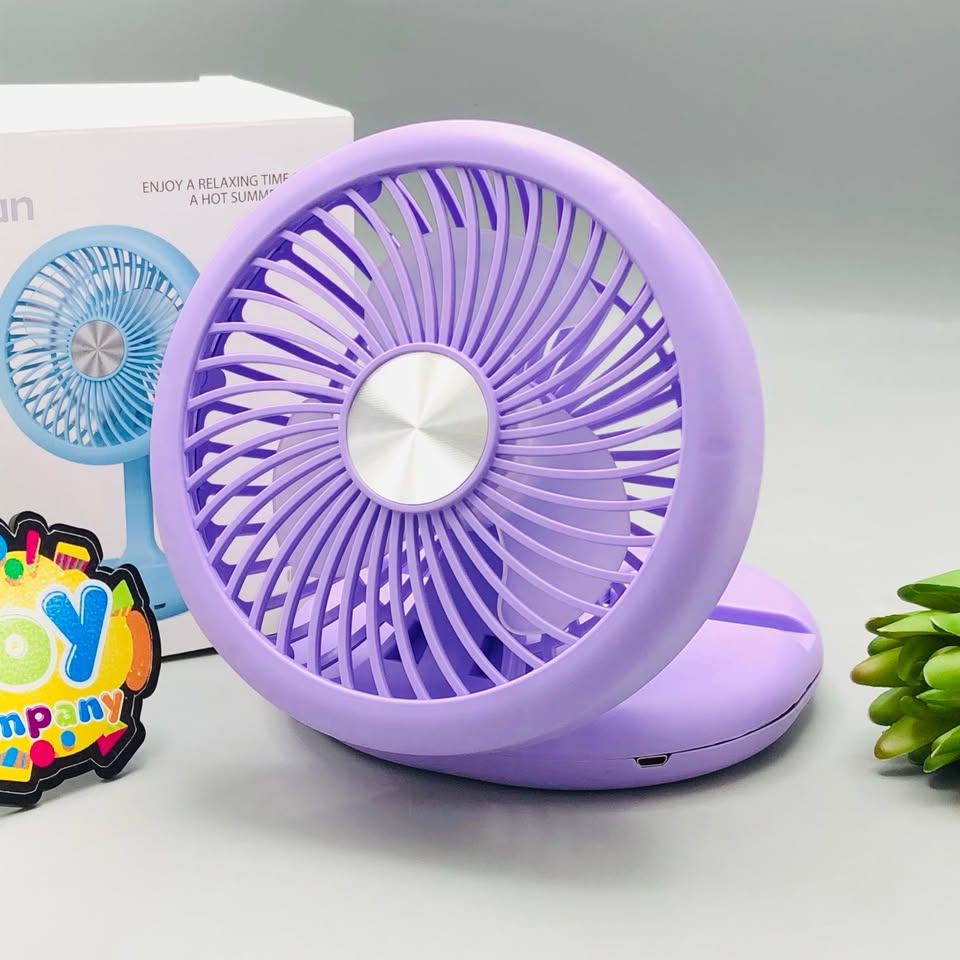 Rechargeable & Foldable Three Speed Desktop Fan With Light