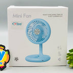 Rechargeable & Foldable Three Speed Desktop Fan With Light