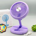 Rechargeable & Foldable Three Speed Desktop Fan With Light