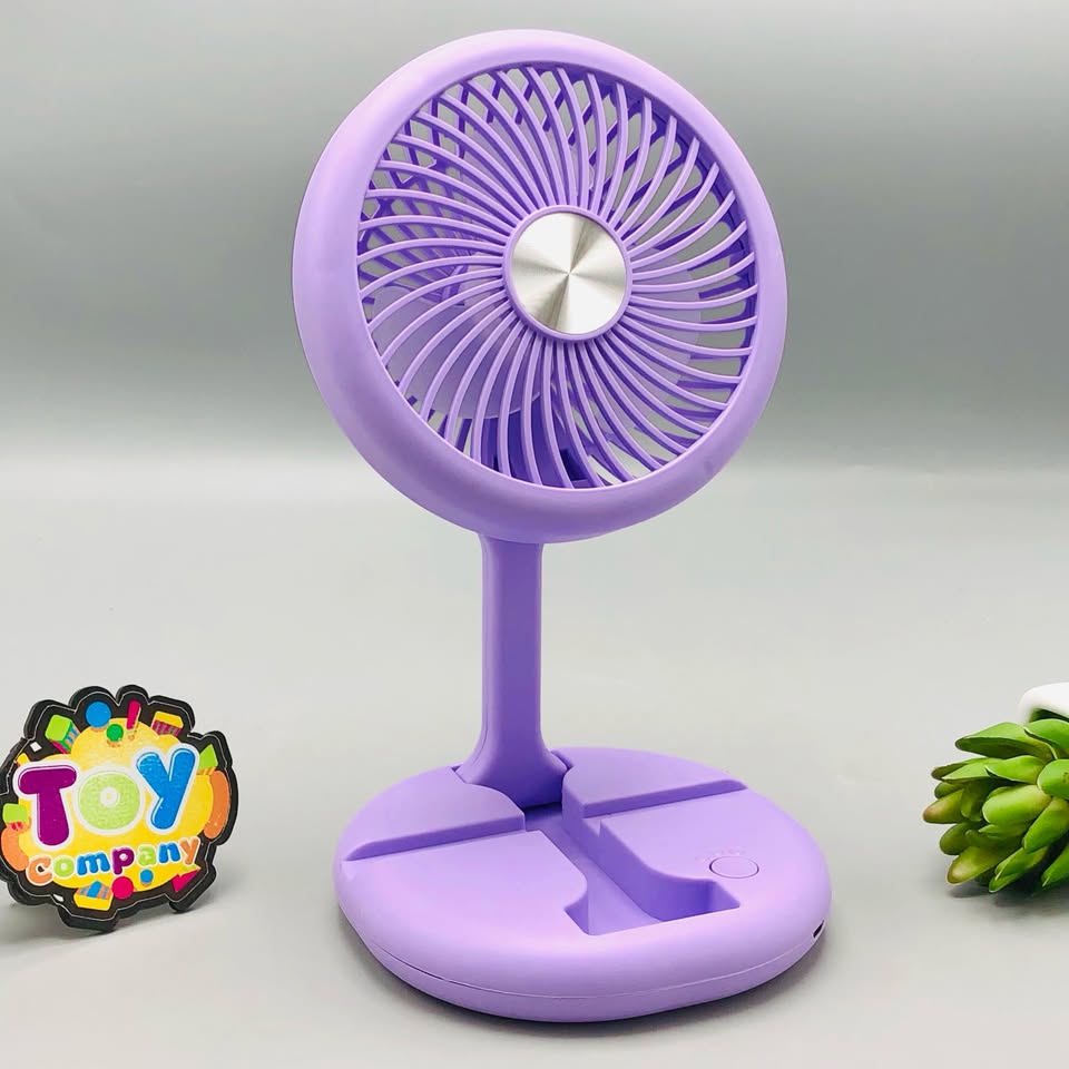Rechargeable & Foldable Three Speed Desktop Fan With Light