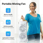 Electric Mist Fan - Dual Spray with Automatic Rotation and Lighting Effects