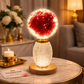 LED Artificial Rose Globe Lamp with Crystal Base (Random Design)