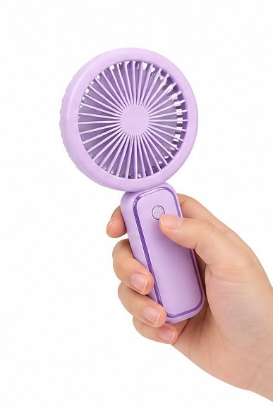 Mini USB Rechargeable Fan – 3 Speed Modes, Handheld & Desktop Stand Fan