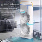 Electric Mist Fan - Dual Spray with Automatic Rotation and Lighting Effects