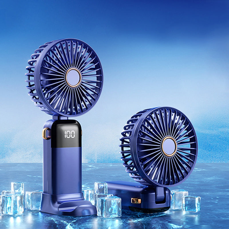 Mini LED Digital Display Rechargeable Fan – Portable Handheld Cooling Fan