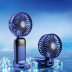 Mini LED Digital Display Rechargeable Fan – Portable Handheld Cooling Fan