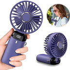 Mini LED Digital Display Rechargeable Fan – Portable Handheld Cooling Fan