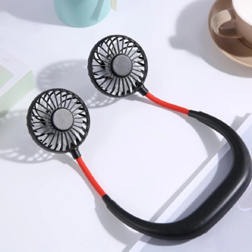 Rechargeable Double Wind Neck Fan