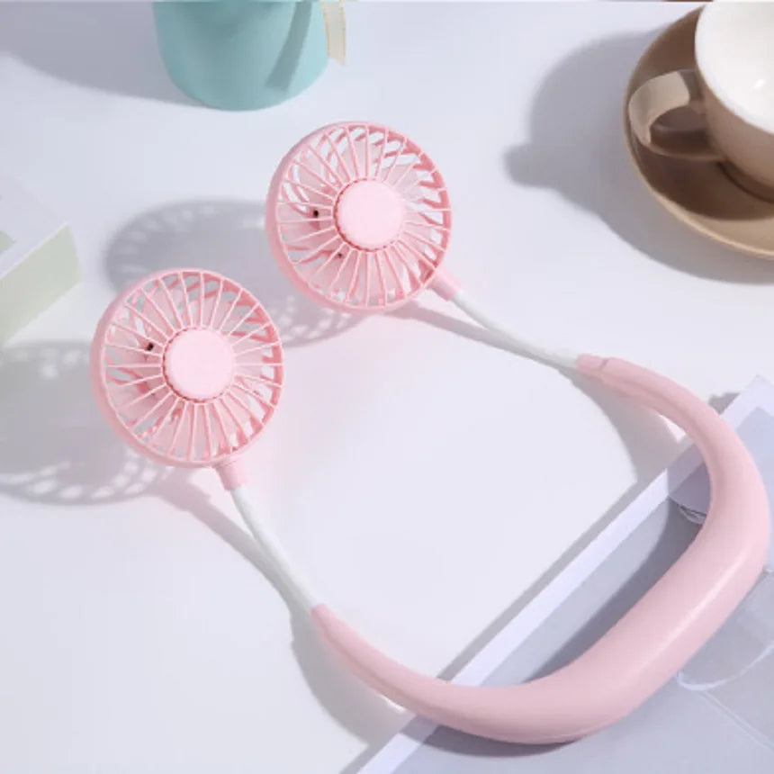 Rechargeable Double Wind Neck Fan